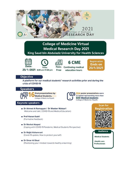 Abstract Book College of Medicine Research Day 2021.Pdf