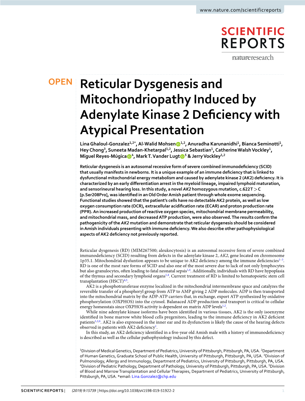 Reticular Dysgenesis and Mitochondriopathy Induced By