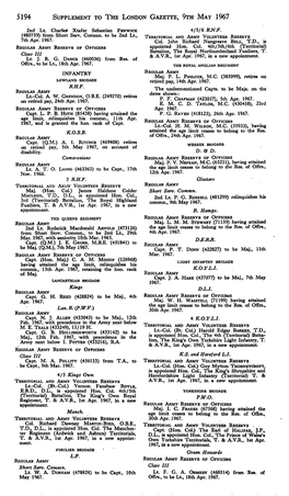 5194 SUPPLEMENT to the LONDON GAZETTE, 9Ra MAY 1967