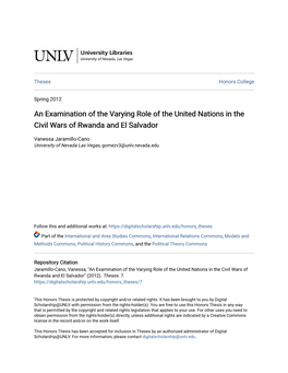 An Examination of the Varying Role of the United Nations in the Civil Wars of Rwanda and El Salvador