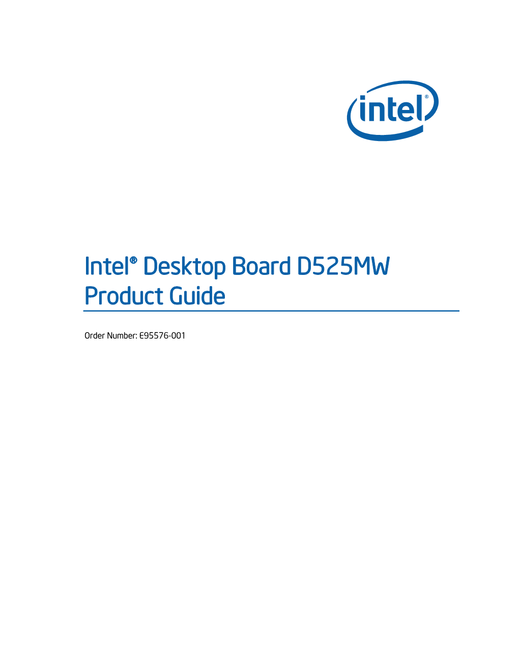 Intel® Desktop Board D525MW Product Guide