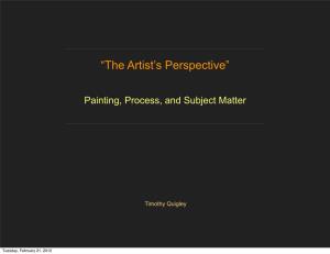 “The Artist's Perspective”