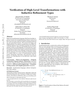 Verification of High-Level Transformations With