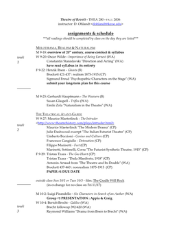 Assignments & Schedule