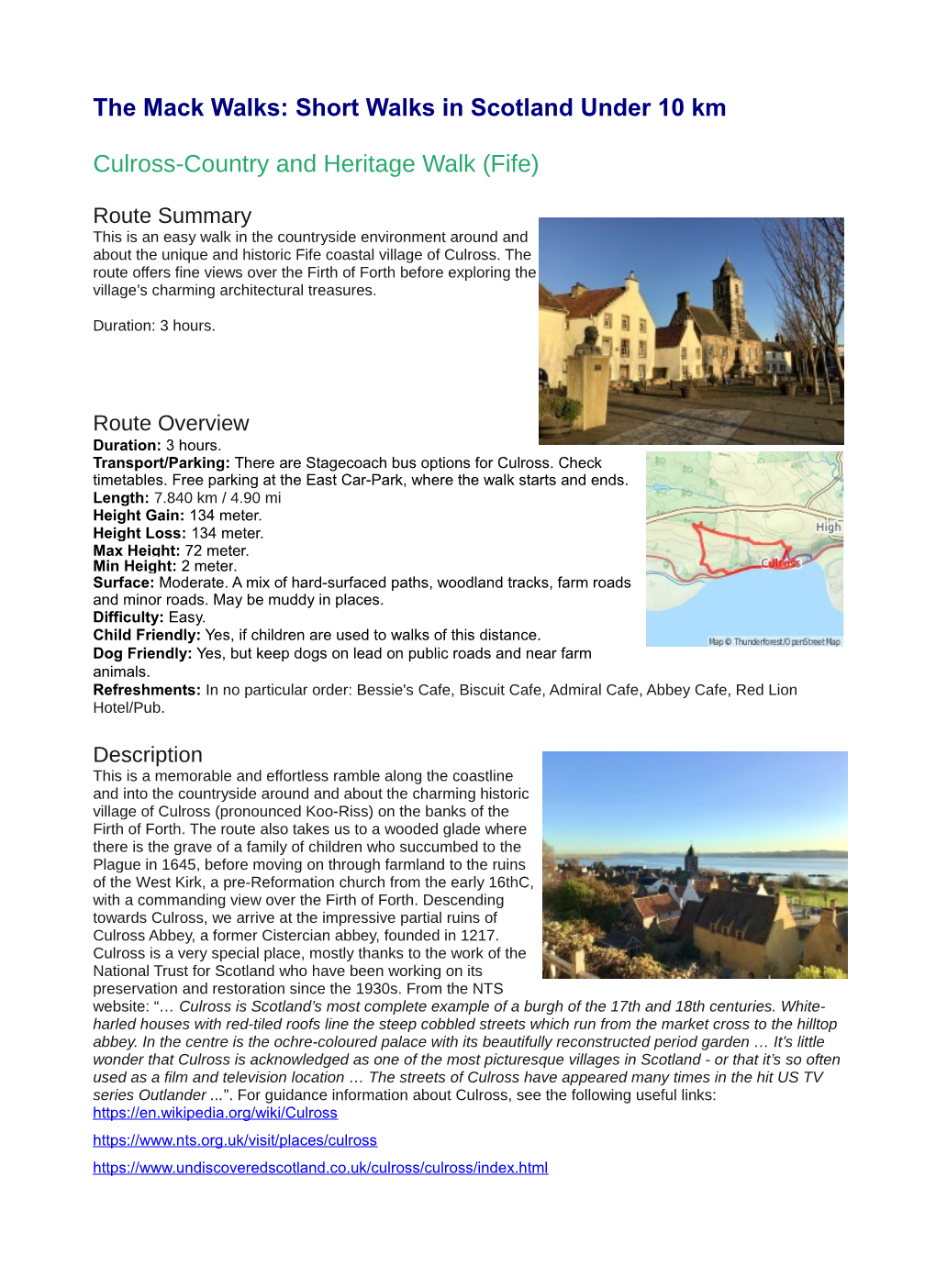 The Mack Walks: Short Walks in Scotland Under 10 Km Culross