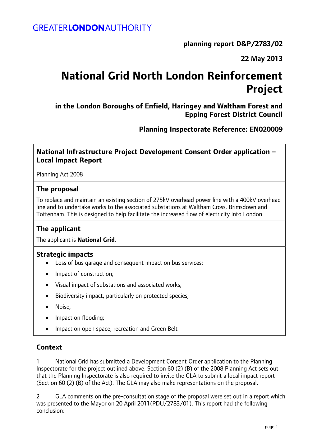 National Grid North London Reinforcement Project