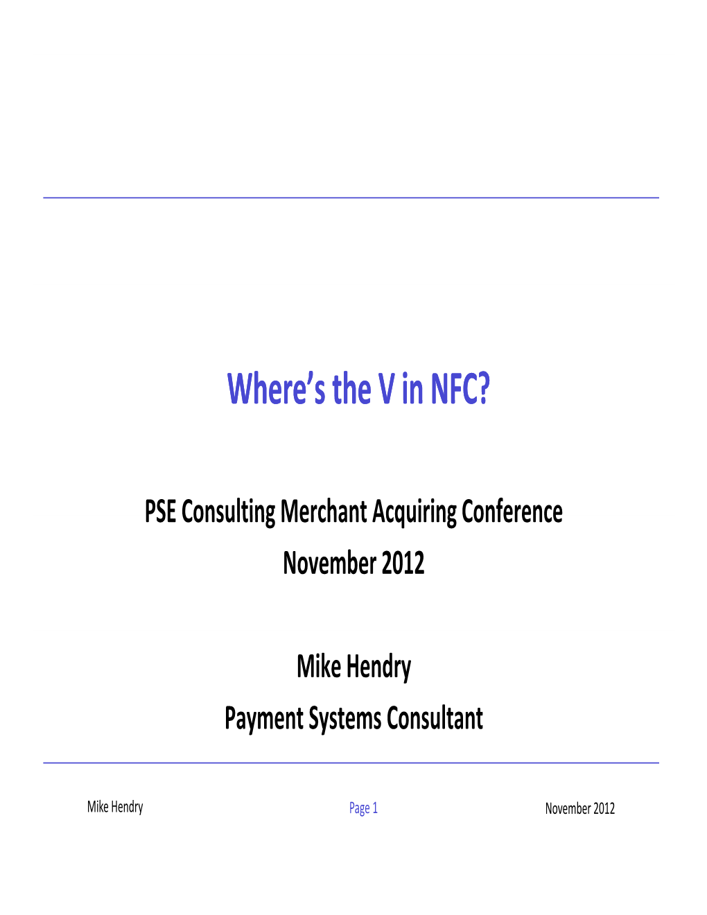 Where S the V in NFC?