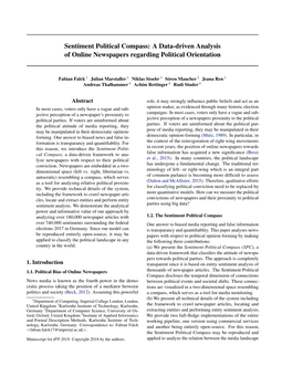 Sentiment Political Compass: a Data-Driven Analysis of Online Newspapers Regarding Political Orientation