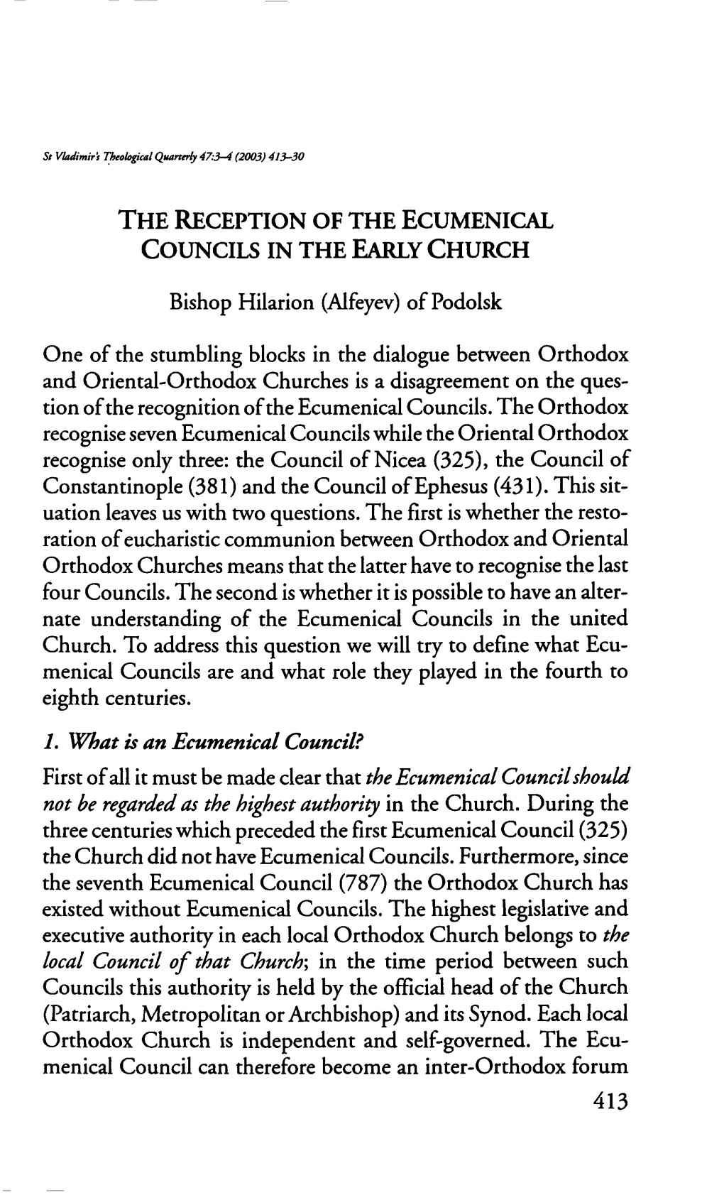 The Reception of the Ecumenical Councils in the Early Church