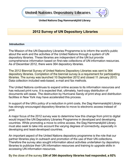 2012 Survey of UN Depository Libraries