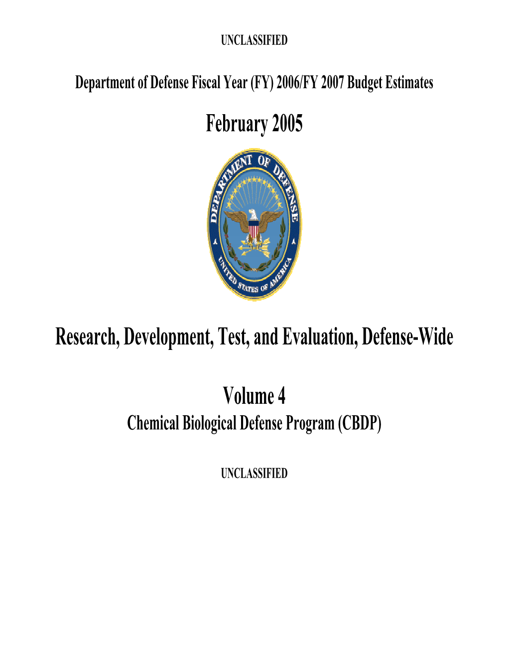 Chemical Biological Defense Program (CBDP)