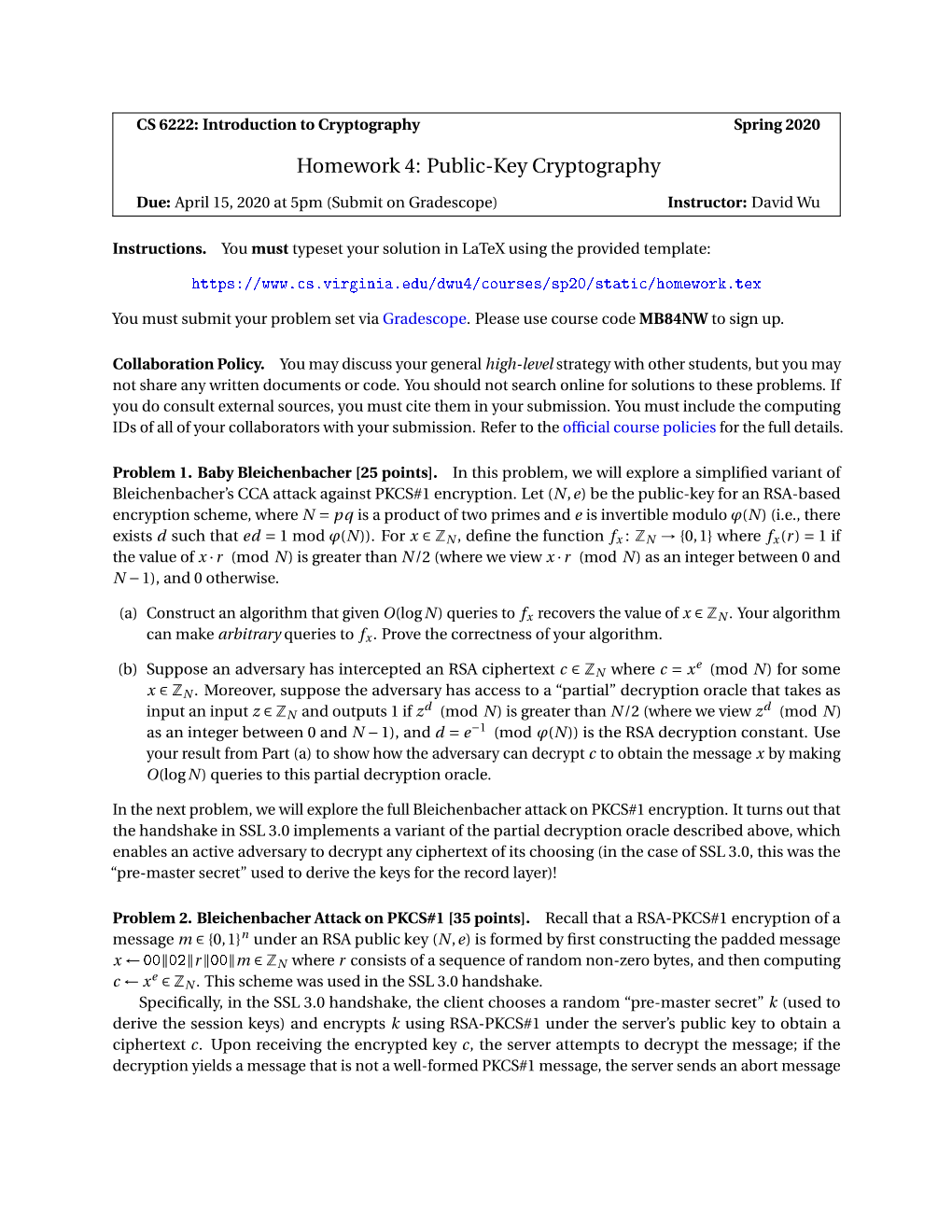 Homework 4: Public-Key Cryptography