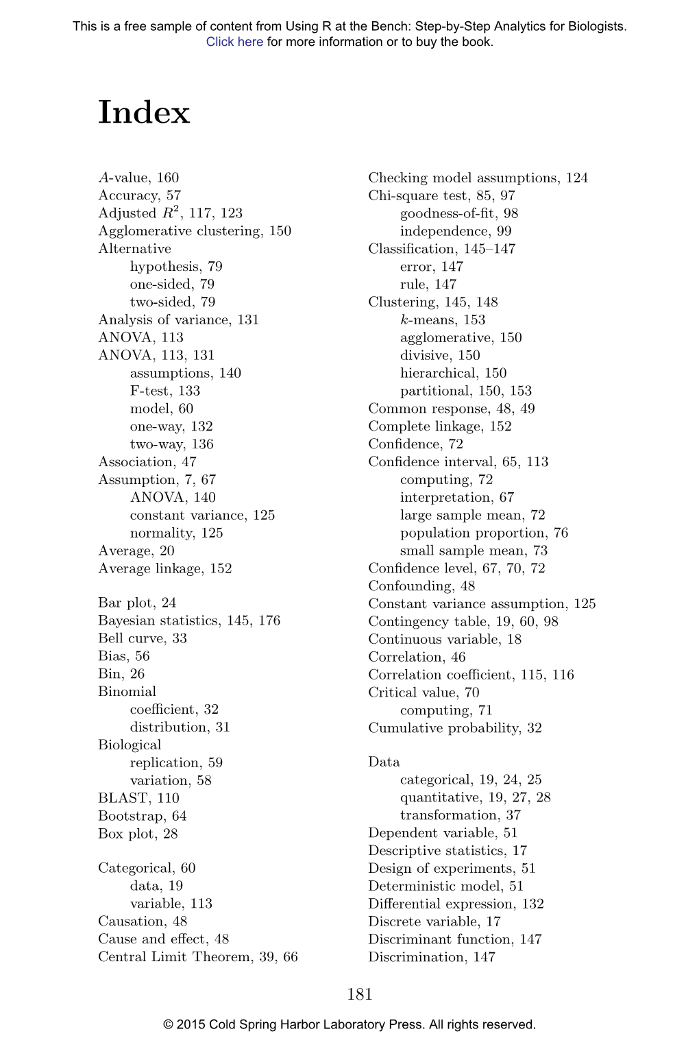 Using R at the Bench: Step-By-Step Analytics for Biologists