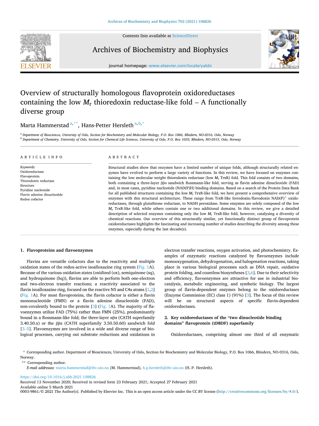 Archives of Biochemistry and Biophysics 702 (2021) 108826