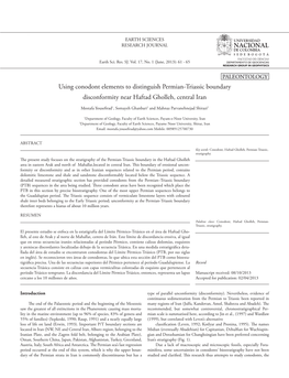 Using Conodont Elements to Distinguish Permian-Triassic Boundary Disconformity Near Haftad Gholleh, Central Iran