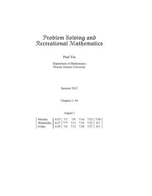 Problem Solving and Recreational Mathematics