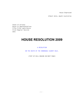 House Resolution 2009