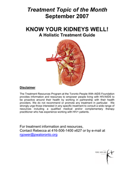 Homeopathy and Kidney Disease