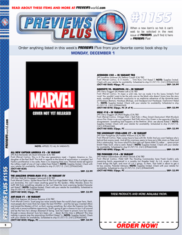 ORDER NOW! 2 PREVIEWS PLUS #1155 Previewsworld.Com (OCT148170D) 32Pgs,FC������������������������������������������������������ Rated T