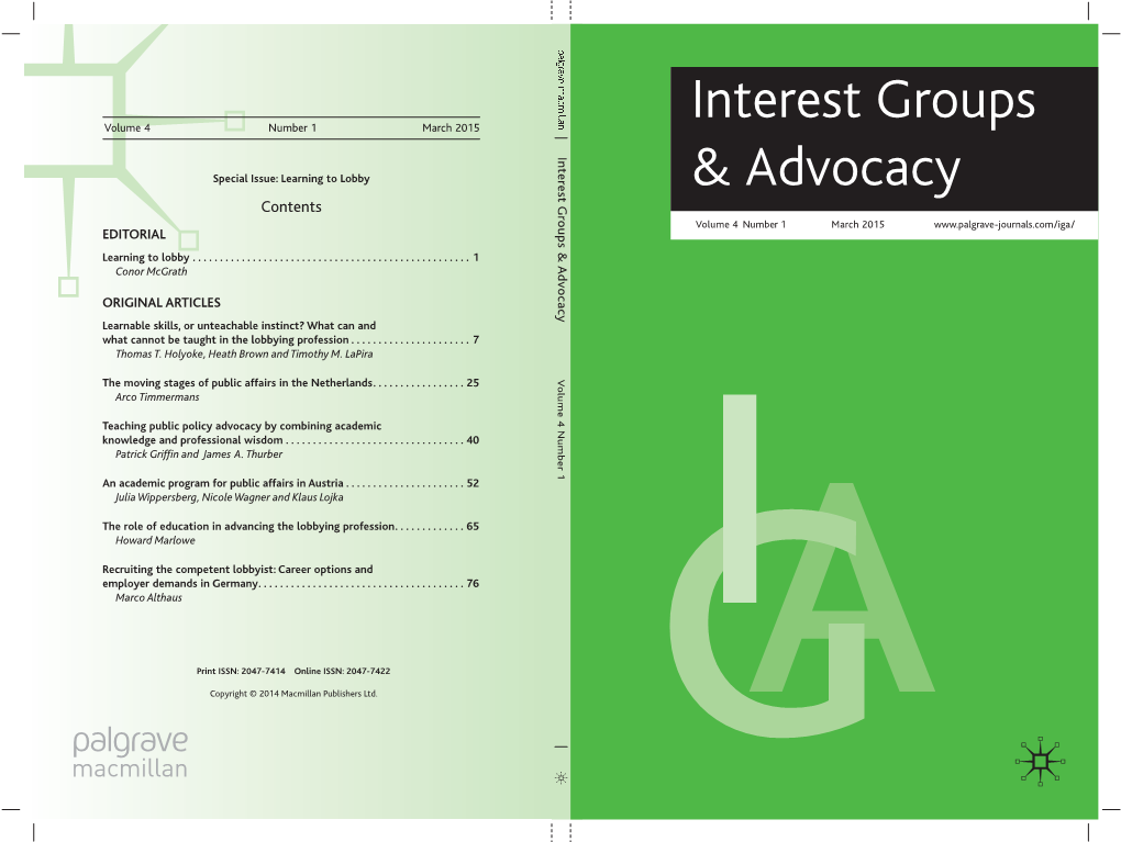 Interest Groups & Advocacy