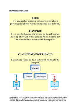 Drug Action-Receptor Theory