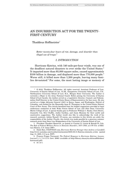An Insurrection Act for the Twenty- First Century