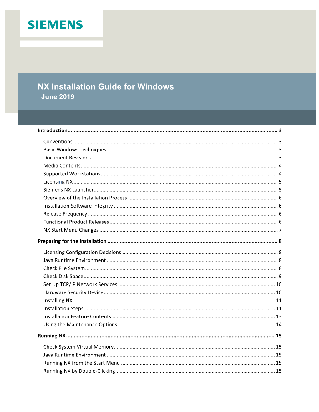 NX Installation Guide for Windows June 2019