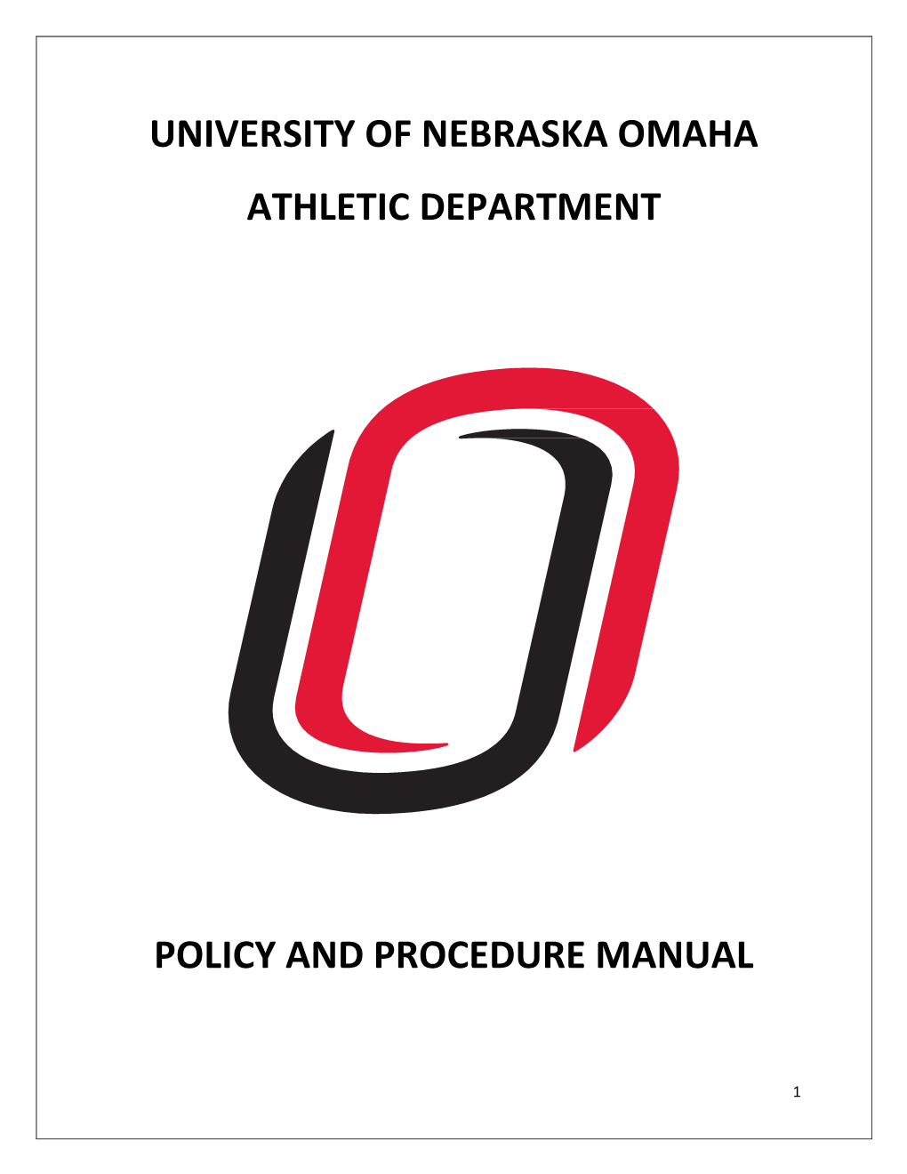 Athletic Department Policy and Procedure Manual