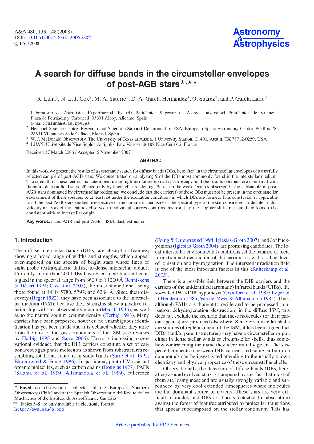 A Search for Diffuse Bands in the Circumstellar Envelopes of Post-AGB Stars�,