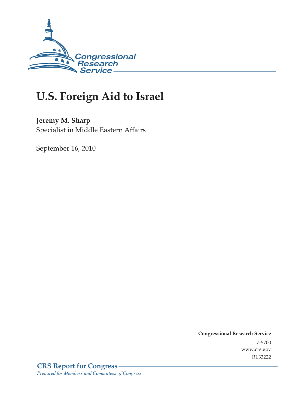 U.S. Foreign Aid to Israel