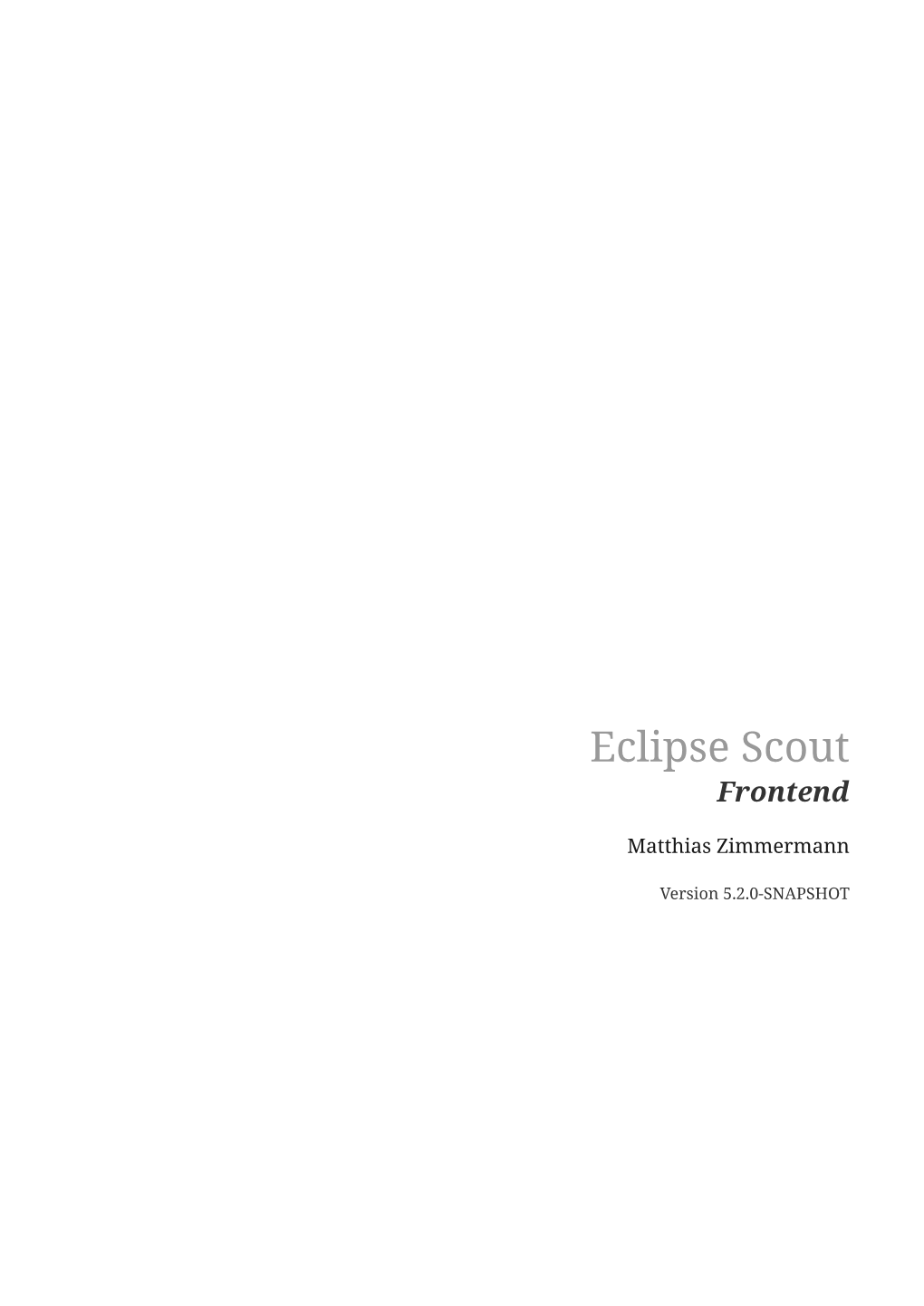 Eclipse Scout: Frontend