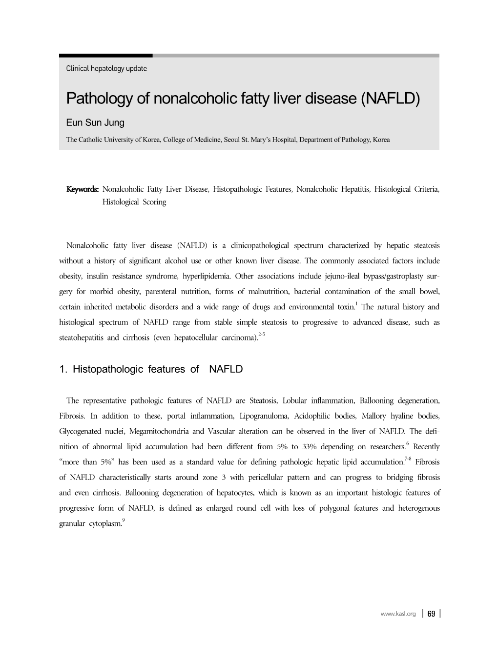 Pathology of Nonalcoholic Fatty Liver Disease (NAFLD)