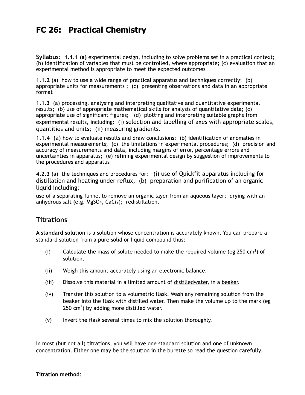 FC26 Practical Chemistry