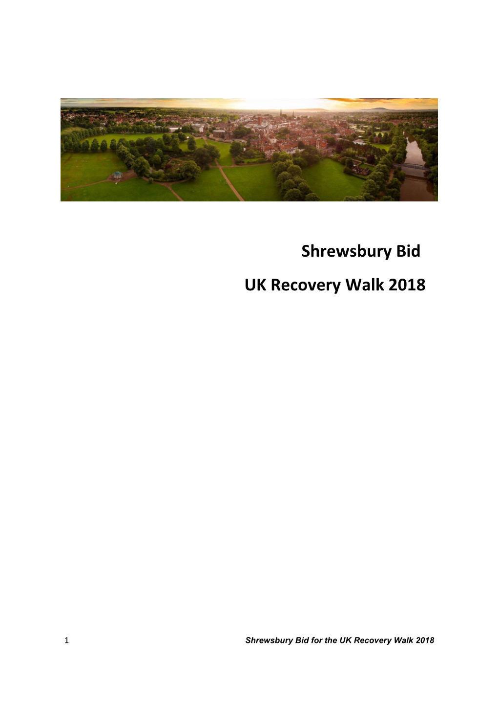 Shrewsbury Bid UK Recovery Walk 2018