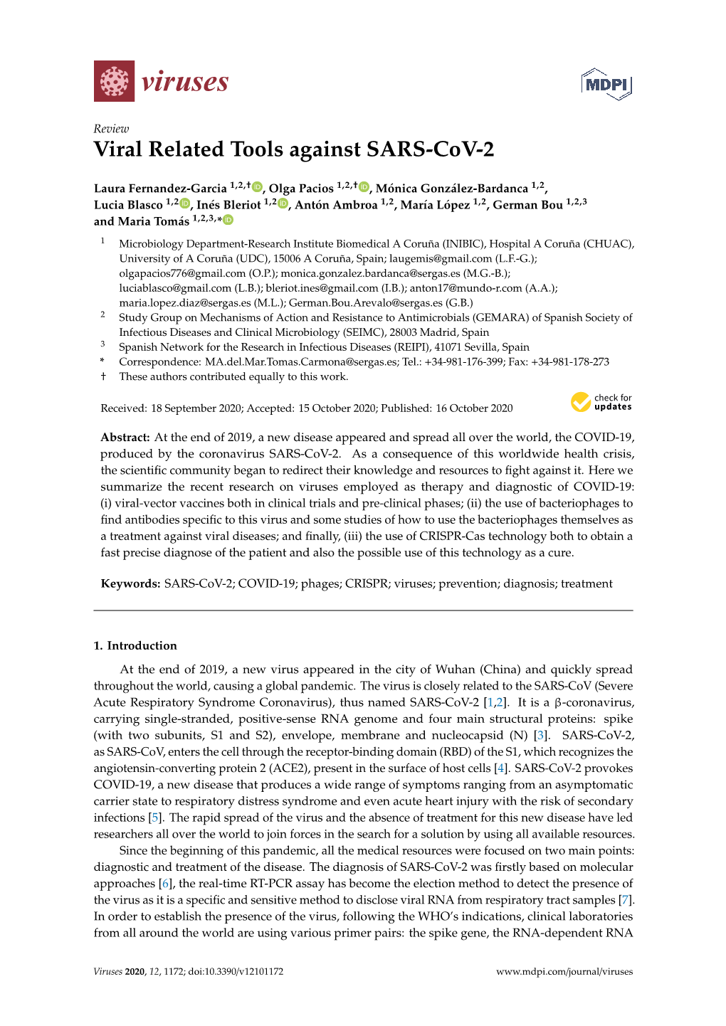 Viral Related Tools Against SARS-Cov-2