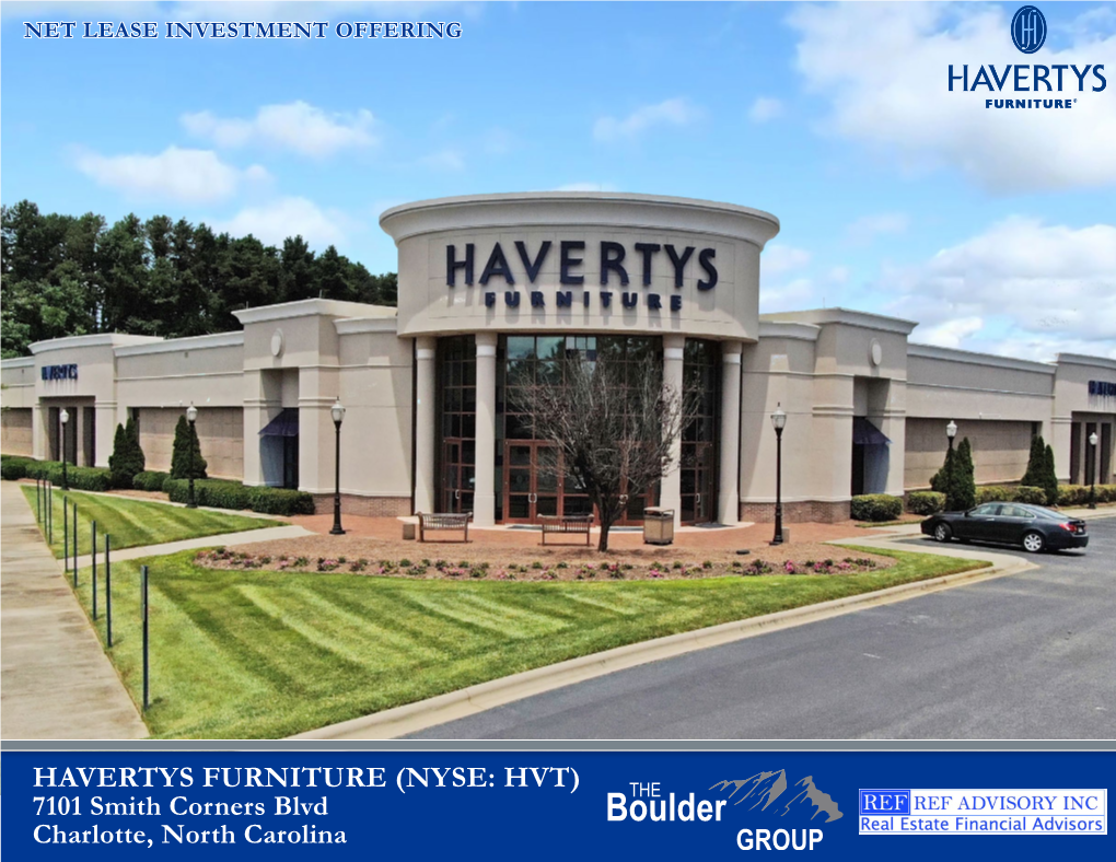 HAVERTYS FURNITURE (NYSE: HVT) 7101 Smith Corners Blvd Charlotte, North Carolina TABLE of CONTENTS