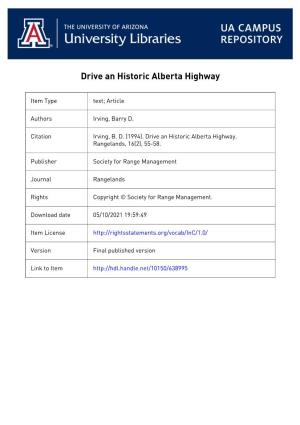 Drive an Historic Alberta Highway