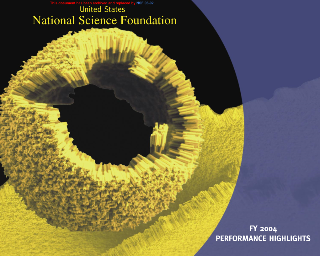 Fy 2004 Performance Highlights Table of Contents from the Director Investing in the Future Performance Results