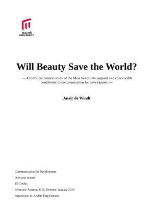 Will Beauty Save the World?