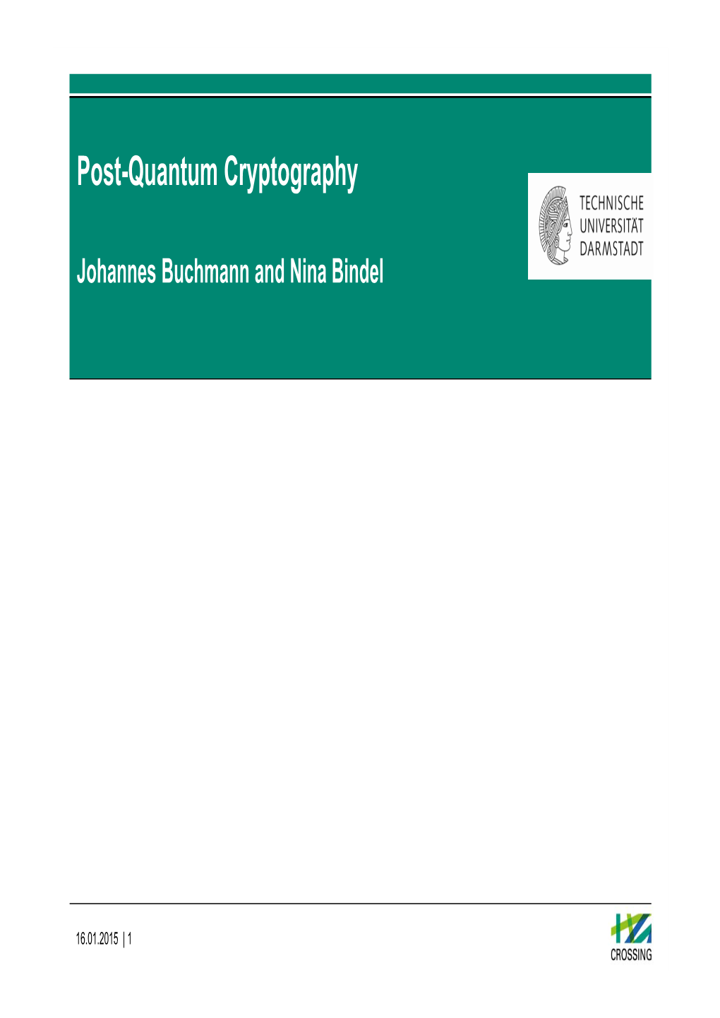 Post-Quantum Cryptography