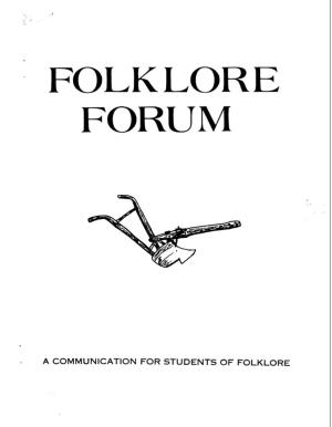 A Communication for Students of Folklore