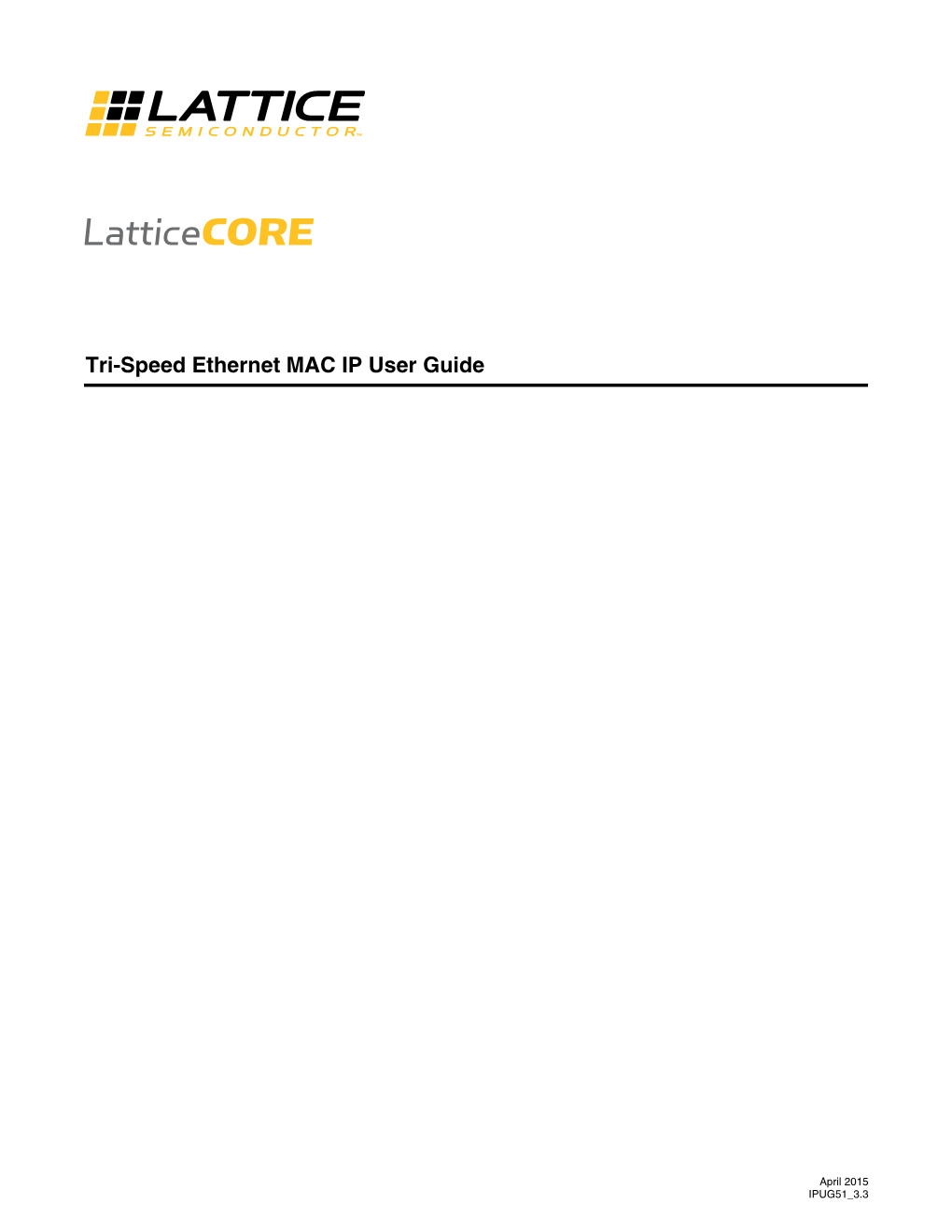 Tri-Speed Ethernet MAC IP Core User Guide