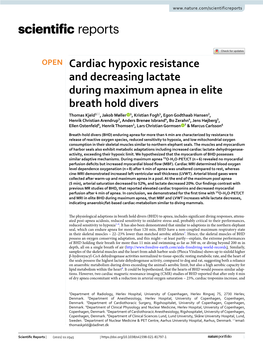 Cardiac Hypoxic Resistance and Decreasing Lactate During Maximum
