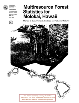 M U It I Resou Rce Forest Statistics for Molokai, Hawaii