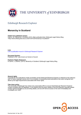 Monarchy in Scotland | the Edinburgh Legal History Blog