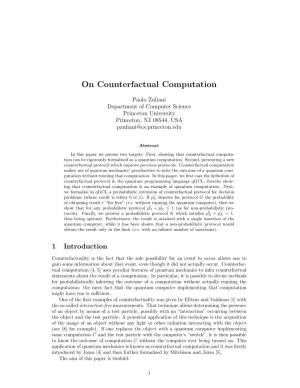 On Counterfactual Computation