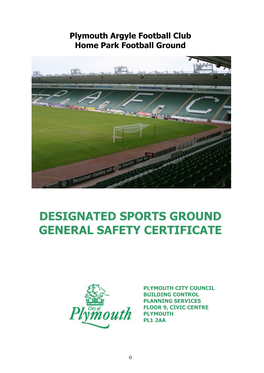 Designated Sports Ground General Safety Certificate