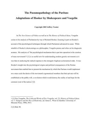 Adaptations of Hooker by Shakespeare and Voegelin