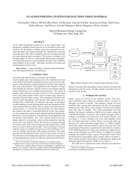 An Audio Indexing System for Election Video Material