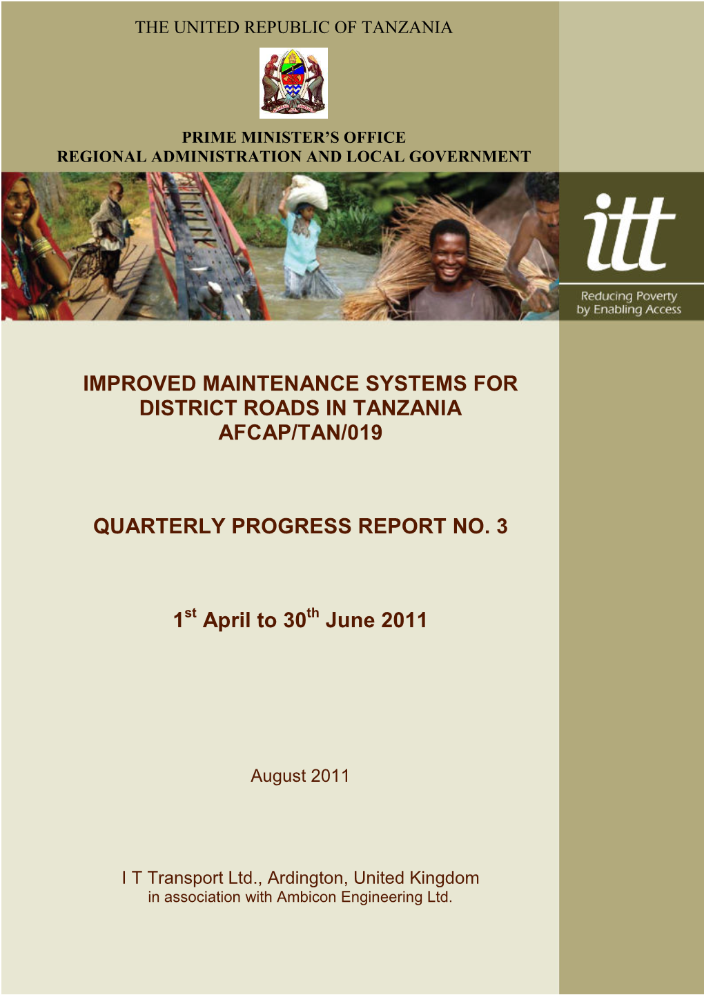 Improved Maintenance Systems for District Roads in Tanzania Afcap/Tan/019